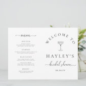 Invitation Quinn Script Bridal Shower Game and Menu Booklet (Debout devant)