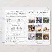 Invitation Quinn Script Bridal Shower Game and Menu Booklet (Dos)