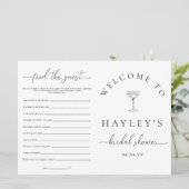 Invitation Quinn Script Bridal Shower Game Booklet (Debout devant)