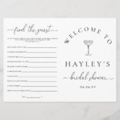 Invitation Quinn Script Bridal Shower Game Booklet (Devant)