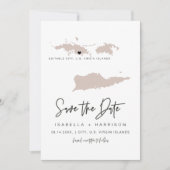 Invitation QUINN US VIRGIN ISLANDS Blush Map Enregistrer la d (Devant)