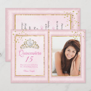 Invitation Quinze ans Anniversaire Blush Rose Doré Photo
