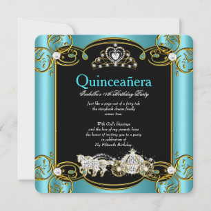 Invitation Quinze Ans Anniversaire de Fée Bleu Sarcelle