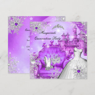 Invitation Quinze ans de la Princesse Magique Mascarade Viole