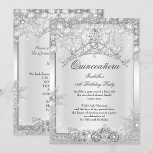 Invitation Quinze ans d'hiver Carrosse Cristal d'Argent