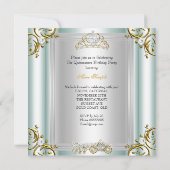 Invitation Quinze Ans Fête Contes de Fées Bleu Menthe (Dos)