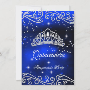 Invitation Quinze ans Royal Blue Quinceanera