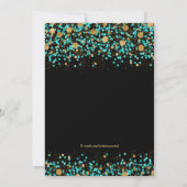 Invitation Quinze ans Teal Blue et Or (Dos)