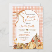 Invitation Quirk En vichy Plaid Bow Citrouille Bridal Brunch (Devant)