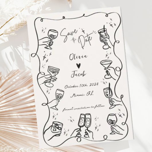 Invitation Quirky amusant Mariage de gribouillages à main tir