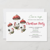Invitation Quirky Chickens Editable Modern Christmas Invite (Devant)