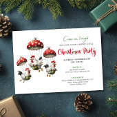 Invitation Quirky Chickens Editable Modern Christmas Invite