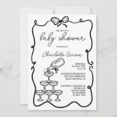Invitation Quirky Drinks Tower Coquette Bow Baby Shower (Devant)