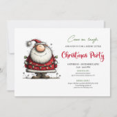 Invitation Quirky Hand Drawn Santa Holiday Celebration Card (Devant)