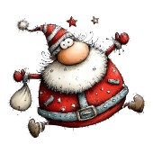 Invitation Quirky Minimalist Santa Holiday Celebration Card