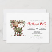 Invitation Quirky Reindeer funny modern Christmas celebration (Devant)
