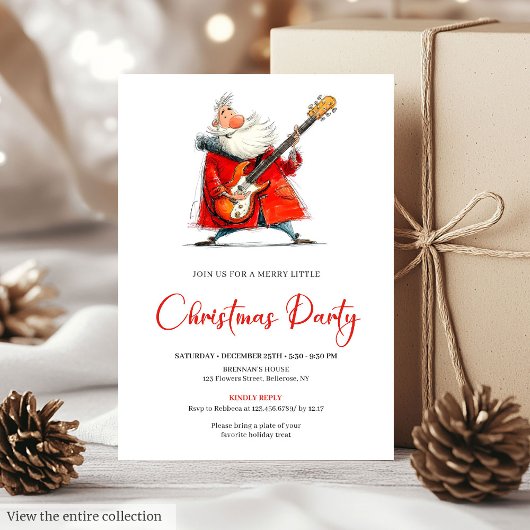 Invitation Quirky Santa Claus Funny Office Christmas Invite