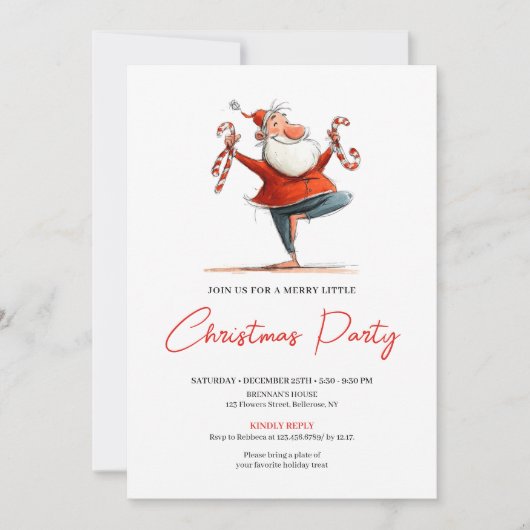Invitation Quirky Santa Claus Funny Printable Party Invite (Devant)
