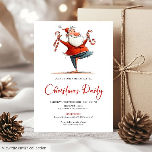 Invitation Quirky Santa Claus Funny Printable Party Invite