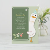 Invitation Quirky Silly Goose Kids 1ère fête d'anniversaire (Debout devant)