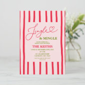 Invitation Quirky Stripes Modern Christmas Party  (Debout devant)