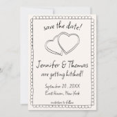 Invitation Quirky Whimsical Main Drawn Doodle Enregistrer la  (Devant)