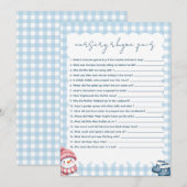 Invitation Quiz de comptines pour Baby Shower d'hiver (Devant / Derrière)