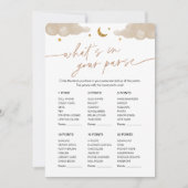 Invitation Quoi dans votre sac Baby shower Jeu Twinkle Star (Devant)