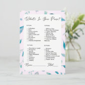 Invitation Quoi de neuf dans votre sac Fête des mariées de ve (Debout devant)