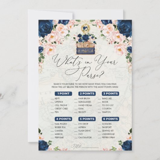 Invitation Quoi de neuf dans votre sac Marine Travel Bridal G (Devant)