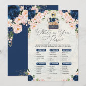 Invitation Quoi de neuf dans votre sac Marine Travel Bridal G (Devant / Derrière)