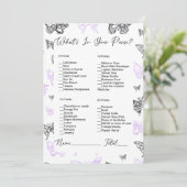 Invitation Qu'y a-t-il dans la Fête des mariées papillon de v (Debout devant)