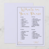 Invitation Qu'y a-t-il dans votre Fête des mariées de lavande (Devant / Derrière)