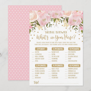 Invitation Qu'y a-t-il dans votre jeu de douche à fleur de po