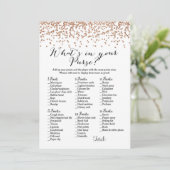 Invitation Qu'y a-t-il dans votre jeu de Fête de l'mariée ros (Debout devant)