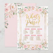 Invitation Qu'y a-t-il dans votre sac de Baby shower Floral (Devant / Derrière)