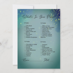 Invitation Qu'y a-t-il dans votre sac Green & Blue Bridal Sho