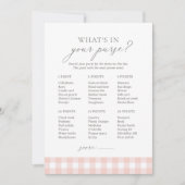 Invitation Qu'y a-t-il dans votre sac rose En vichy Baby show (Devant)