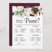 Invitation Qu'y a-t-il dans votre sac White Bridal Game Invit (Devant / Derrière)