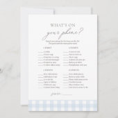 Invitation Qu'y a-t-il sur votre téléphone En vichy jeu de Ba (Devant)