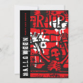 Invitation R.I.P Blood & Chain Skeleton Effrayant Halloween P (Devant)