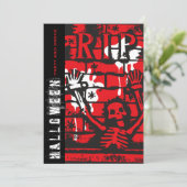 Invitation R.I.P Blood & Chain Skeleton Effrayant Halloween P (Debout devant)