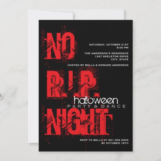 Invitation R.I.P Blood & Chain Skeleton Effrayant Halloween P (Dos)