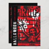 Invitation R.I.P Blood & Chain Skeleton Effrayant Halloween P (Devant / Derrière)