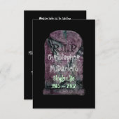 Invitation "R.I.P Single Life" - Bachelor Party (Devant / Derrière)