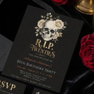 Invitation R.I.P. Twenties 30e Anniversaire Crâne Gothique So