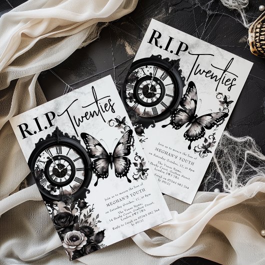 Invitation R.I.P Twenties | Fête d'anniversaire de 30 ans