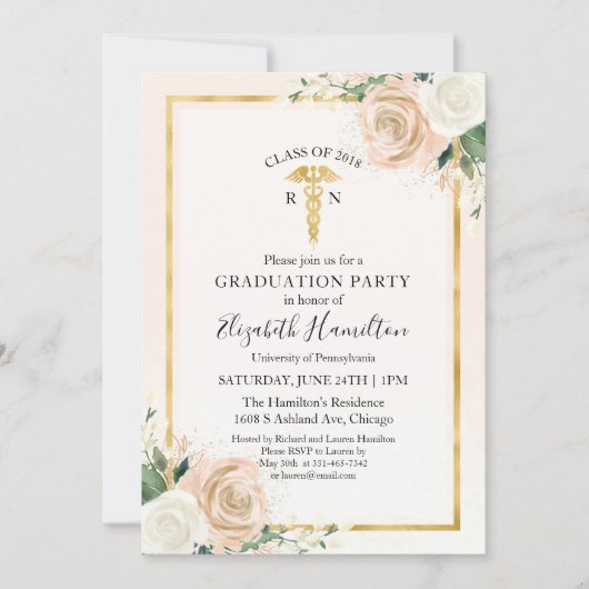 Invitation R N Médicale École de soins infirmiers fête de gra (Devant)