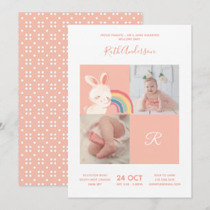 Invitation Rabbit ・ Alphabet Monogramme Baby shower mignon