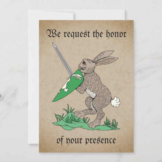 Invitation Rabbit de guerrier médiéval (Devant)
